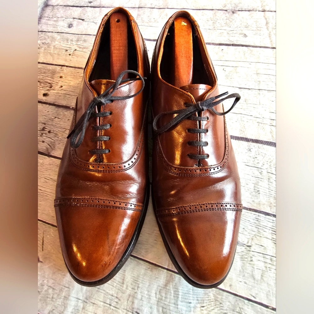 HANOVER MASTERFLEX MEN'S  OXFORD TIE-UP BROWN ALL LEATHER  SIZE 10.5